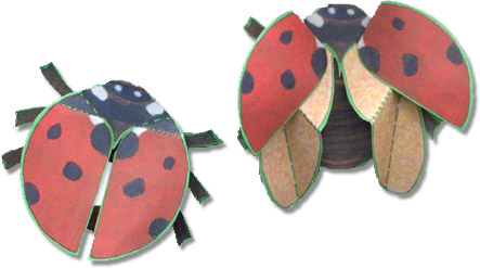 ladybug paper sculptures